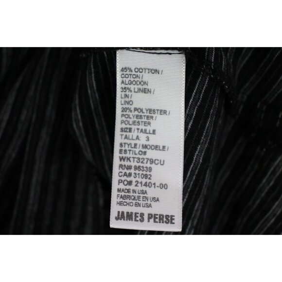 James Perse Mens 3 Striped Linen Blend Flowy Long Sleeve T-Shirt NEW N1345 - Picture 4 of 5